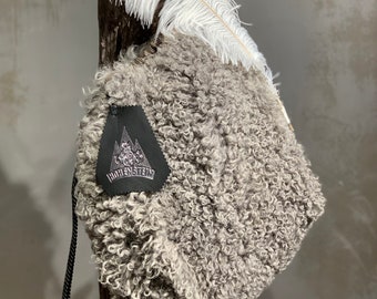 Fur backpack made of gray lambskin - by Hohenstein