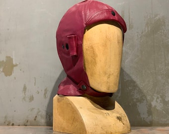 Cappello cabrio berretto da aviatore cofano d'epoca pelle nabuk Cappello cabrio berretto da aviatore cofano d'epoca pelle nabuk