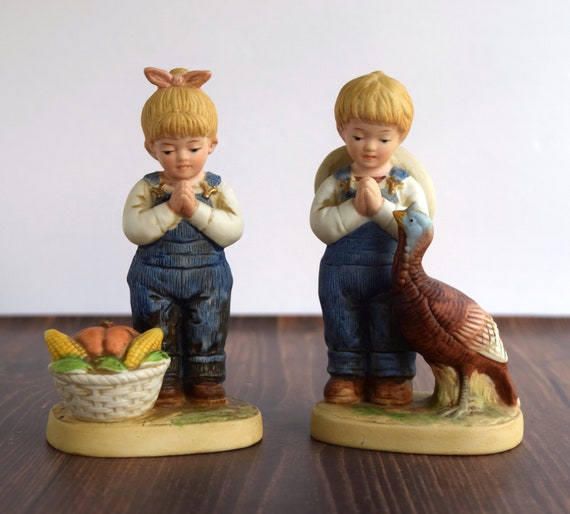 Home Interiors Denim Days 1506 Time For Thanks Denim Days Homco Figurine Vintage Collectibles Danny And Debbie Farmhouse Style