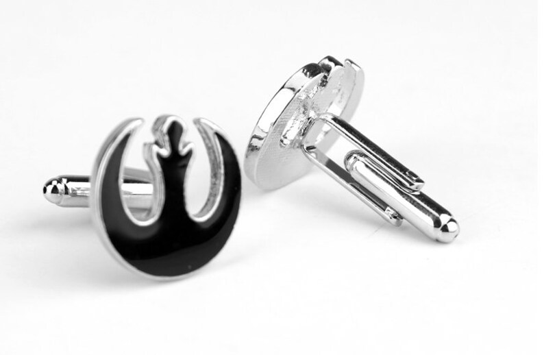 Cufflinks Darth Vader Stormtrooper Yoda C3PO R2D2 classy vintage novelty professional attire gifts for him Starwars Emblem Rebel Alliance