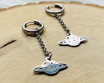 Pendientes Planet, Pendientes Huggie Hoop, Pendientes Góticos, Pendientes Punk, Pendientes de Bruja, Regalo de Cumpleaños para Mejor Amiga, Joyería de Moda 2024