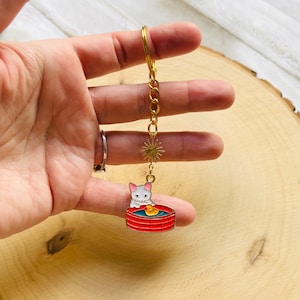 Kattnyckelring, Häxnyckelring, Kattpresenter för kattälskare, Unika presenter för kvinnor, Häxpresenter, Kawaii-nyckelring, Ryggsäckstillbehör