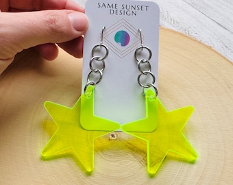 Star Earrings Dangle, Celestial Jewelry, Goth Birthday Gift, Festival Jewelry, Unique Gifts for Adult Daughter, Birthday Gift for Girlfriend