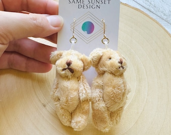 Teddy Bear Earrings, Kawaii Earrings, Goth Earrings, Festival Jewelry, Nerdy Jewelry, Unique Gifts for Teachers, Punk Gift, Teen Girl Gifts