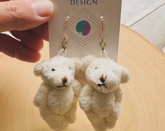 Teddy Bear Earrings, Kawaii Earrings, Goth Earrings, Festival Jewelry, Nerdy Jewelry, Emo Jewelry, Unique Gifts for Teachers, Punk Gift