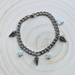 Chain Bracelet, Stainless Steel Bracelet, Punk Bracelet, Goth Bracelet Silver, Spike Bracelet, Graduation Gifts, Friend Gifts For Birthday