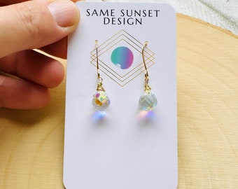 Crystal Ball Earrings: Brass Wire, Witchy Boho Jewelry