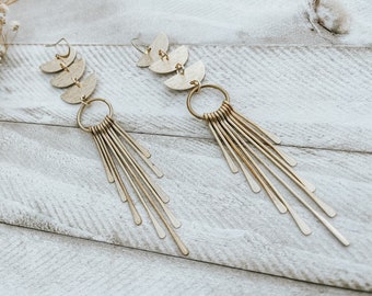 Niebiańskie wiszące kolczyki, geometryczne kolczyki z mosiądzu, kolczyki boho, kolczyki w stylu western, kolczyki w stylu czarownic, najlepsze prezenty dla mamy