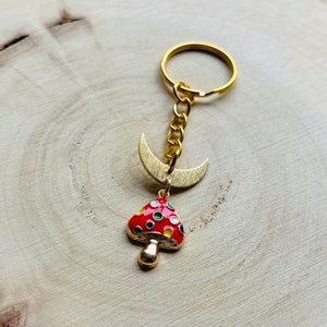 Mushroom Keychain, Witchy Keychain, Witchy Gifts, Backpack Accessories, Cottagecore Keychain, Mushroom Gifts for Women, Keychain for Men