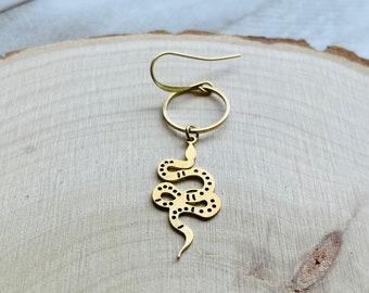 Pendiente colgante individual para hombre, joyería de serpiente, pendiente monocromático, joyería de moda 2023, regalo de cumpleaños único para hermano, festival.