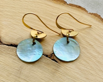 Mussel Shell Earrings, Boho Earrings, Wanderlust Jewelry, Beach Lover Jewelry, Fun Birthday Gift, Galentines Day Gifts for Best Friend