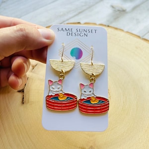 Cat Earrings, Cat Lover Jewelry, Cat Gifts for Cat Lovers, Kawaii Jewelry, Unique Gifts for Daughter, Sweet 16 Gift for Niece, Animal Gifts