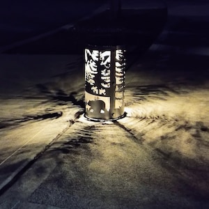 Tuinkolom, stalen lantaarn op maat, metalen lantaarn, natuurlantaarn, rond buitenlicht, binnenlantaarn, decoratieve lantaarn
