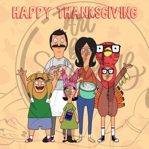 Bob’s Burgers Thanksgiving PNG Transparent Background Instant Digital Download