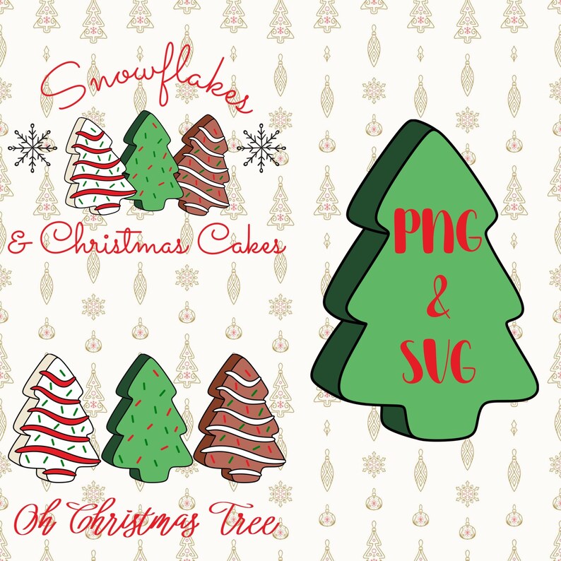 Christmas Tree Snack Cakes SVG PNG - Etsy