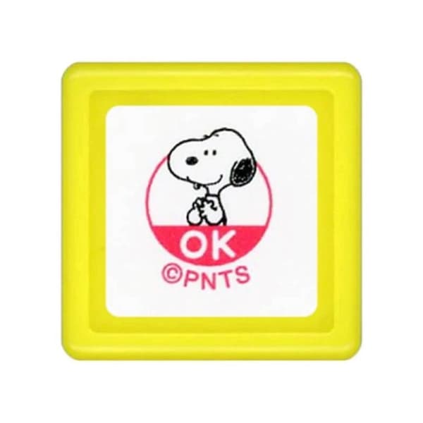 KODOMO NO KAO| Snoopy clapping hand ok| ok! | circle| fuchsia pink | Stamp |seal | japan