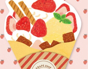FURUKWASHIKO|Crepe| Strawberry Chocolate|Letter Paper| notes