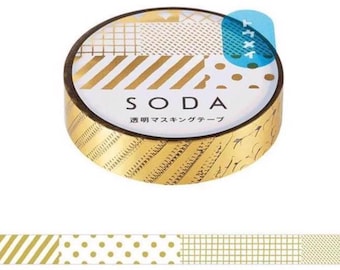King Jim| SODA 10mm|Foil Stamping |Mix|transparent|Washi Tape|kingjim