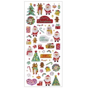 Active Corporation/ pupazzo di neve/ cervo/ albero di Natale/ sigillo a goccia/ lamina olografica/ glitter/ Natale/ adesivi/ sigillo/ 554