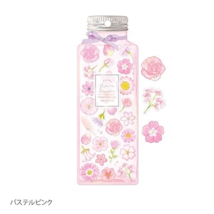 Fleuri aromatique |rose |floral |herbier |Film hologramme argenté |transparent| Sceau |Autocollant