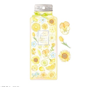 Fleuri aromatique |rose |floral |herbier |Film hologramme argenté |transparent| Sceau |Autocollant