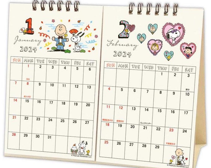 Hallmark 2024 Edition SNOOPY Peanuts 2month Desk Calendar Monthly