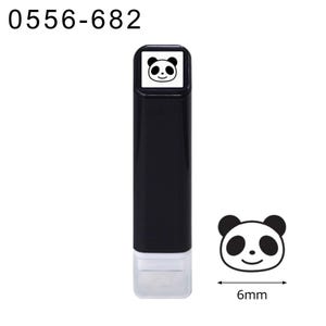 KODOMONOKAO| Panda| Tinta preta| 6 mm| mini carimbo| carimbo pré-entintado programado