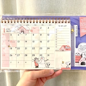 2026| APJ | Snoopy | Peanuts| woodstock| desk calendar| with to do list notes| pen holder