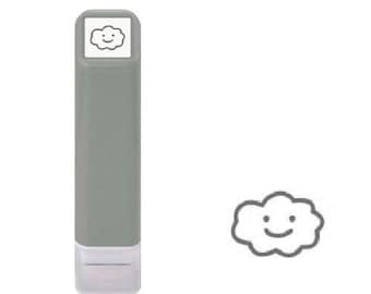 KODOMONOKAO| Smiling Cloud| Grey ink| 6mm| mini stamp| schedule pre-inked stamp