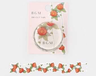 BGM |die-cut| Kamelie|Klebeband| handgemaltes Aquarell| florales Papierband