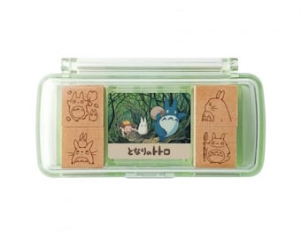 Beverly| My Neighbour Totoro| Middle Totoro| Ghibli| 4pcs| wooden| Mini Stamp Ink Pad Set