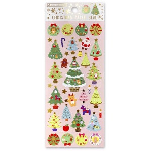 Active Corporation| Kerstboom| Kerstman| bladgoud| Kerstmis| stickers| zegel| 580