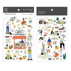 Mu. Miniature World|Farm|Farm|Farm|Farm|Farm|Farmball|Handarbeit|Frottiersticker|2 Bögen |Handsticker|Rub-On Sticker|Transfer Aufkleber|Journal|Scrapbook|Bujo