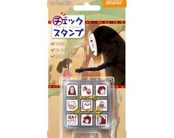 Beverly| Ghibli| Spirited Away| Chihiro| Nigihayami Kohakunushi| Haedori| Suswatari| Kaonashi|Yubaba| Ōtori-Sama|9pcs|mini|wooden|stamp set