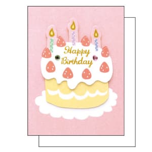 Handmade Mini Birthday Card | Birthday Cake | Pink | Strawberry
