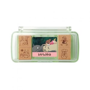 Beige | Mein Nachbar Totoro| Mei-chan| Ghibli | 4Stk.| aus Holz | Mini Stempelkissen Set