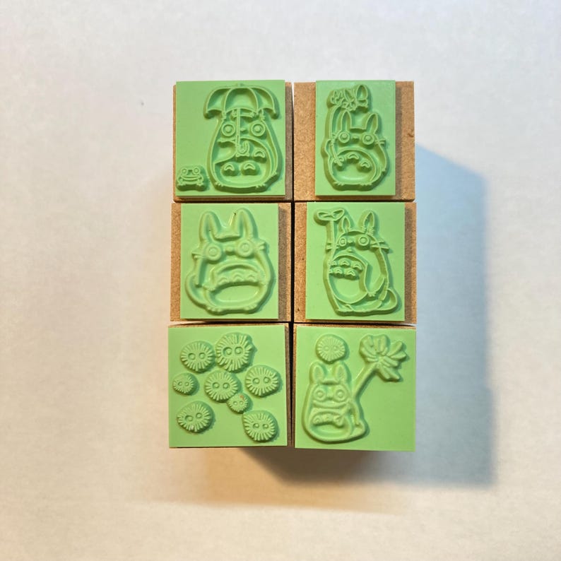 Beverly| Ghibli| 20mm| MINI Wooden Stamp| My Neighbour Totoro| Susuwatari| Lotus Leaf| Umbrella image 14