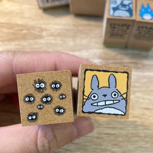 Beverly| Ghibli| 20mm| MINI Wooden Stamp| My Neighbour Totoro| Susuwatari| Lotus Leaf| Umbrella image 16