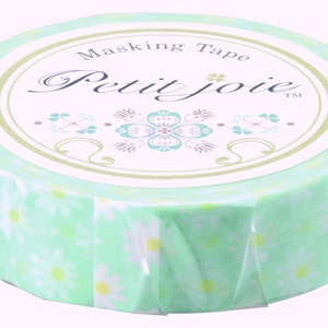 Giappone/nastro washi/margherite/puntini/fiore/verde/Petit joie/carta di riso/carta washi/nastro adesivo