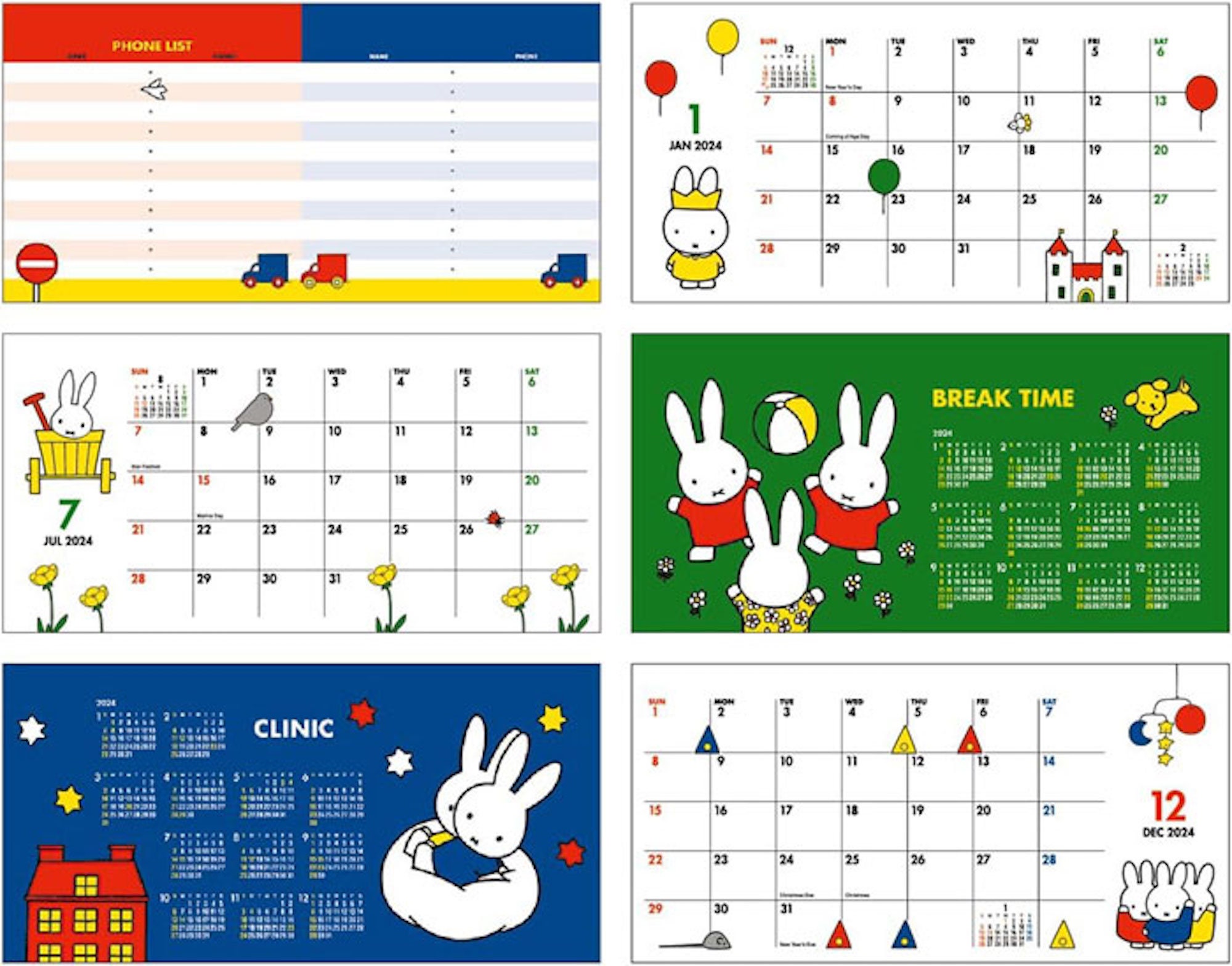 2024 SQUARE Miffy Dick Bruna Wide Tabletop Desk Calendar Monthly Schedule  Planner - Etsy