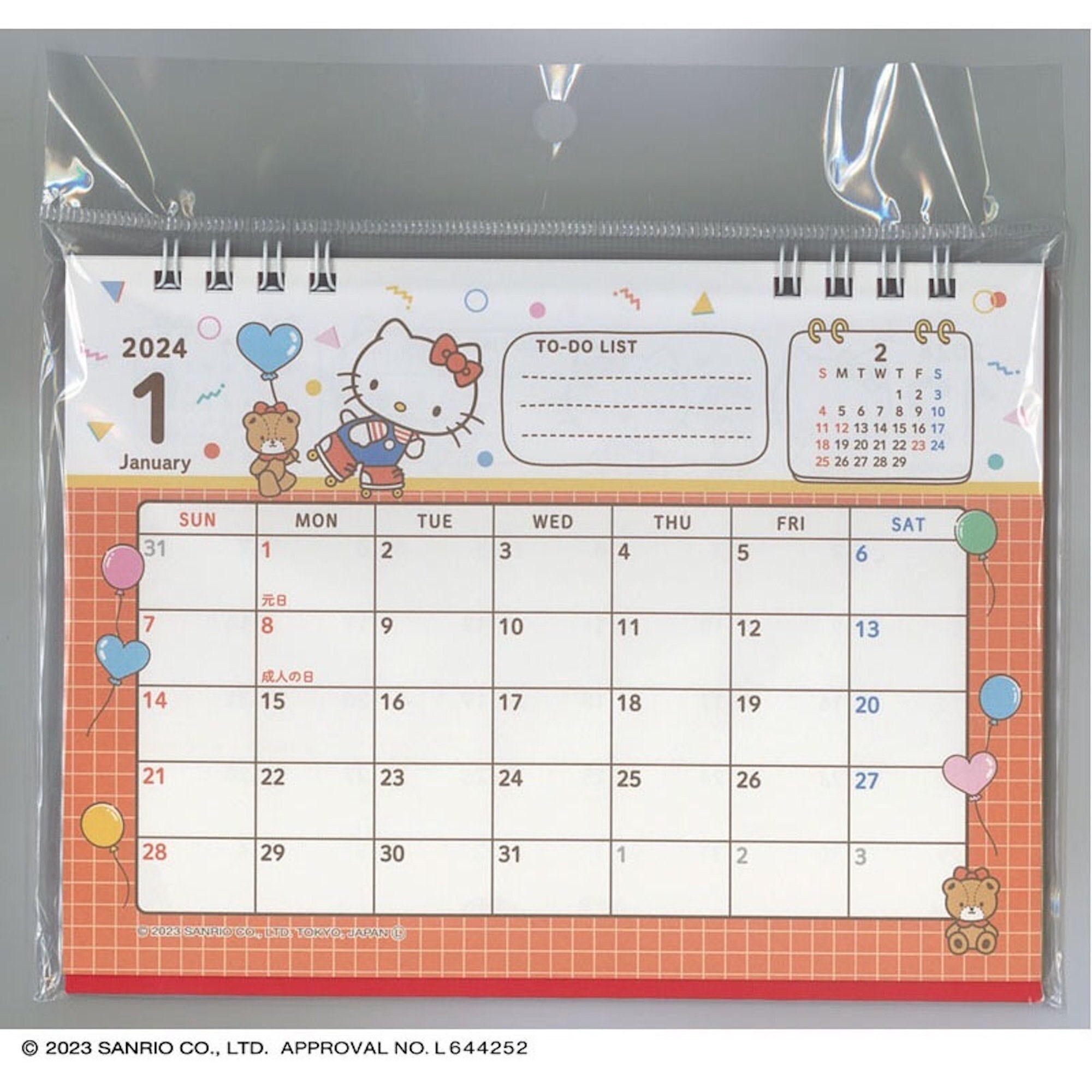 2024 Sanrio Hello Kitty Grid Memo Type Desk Calendar Monthly Schedule  Planner - Etsy