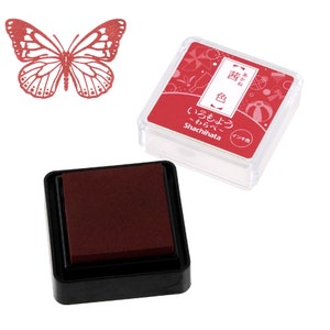 Shachihata/Iromoyo/Rosso di robbia/formato mini/tampone per timbri/colore tradizionale giapponese