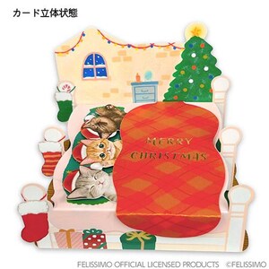 Katze | Im Bett schlafen | Weihnachtskarte| Blattgold| popup| 3D
