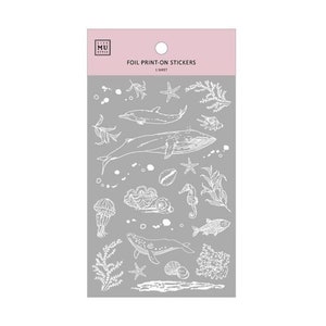 Mu. Stilles silbernes Meer| Foil Print-On Stickers| Silberfolie | Rub-On Sticker |Transfer Sticker