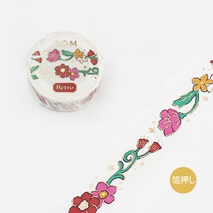 BGM Washi Tape Vintage Series |Arabesk|15 mm |bladgoud |goudfolie| Washi-tape | Afplaktape | Washi-papier