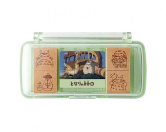 Beverly| My Neighbour Totoro| Cat Bus| Ghibli| 4pcs| wooden| Mini Stamp Ink Pad Set