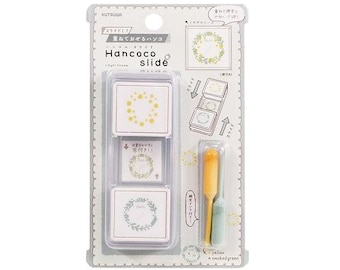 KUTSUWA| Mimosa| Wreath| Hancoco Slide| Layer Stamp| penetration stamp| stackable| seal