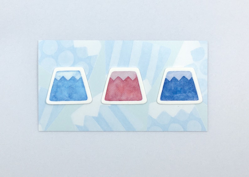fuji washi japanese paper Mount Fuji mini Die-cut sticky note pad memo