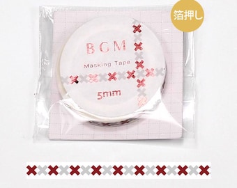 BGM/ Listón/ Rojo/ Símbolo de estampado de lámina especial/ Cinta Washi de 5 mm /cinta de enmascarar /Papel Washi