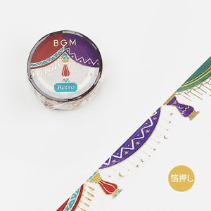 BGM Washi Tape Vintage Series |Curtain|15mm |gold leaf |gold foil| Washi Tape |masking tape |Washi Paper
